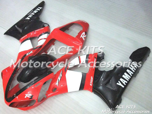 ACE KITS Motorcycle fairing For YAMAHA YZF R1 2000-2001 Injection or Compression Bodywork astonishing black red white NO.2031