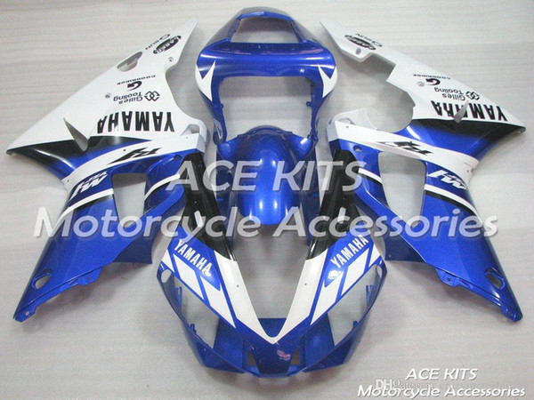 ACE KITS Motorcycle fairing For YAMAHA YZF R1 2000-2001 Injection or Compression Bodywork astonishing blue white NO.2027