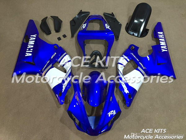 ACE KITS Motorcycle fairing For YAMAHA YZF R1 2000-2001 Injection or Compression Bodywork astonishing blue white NO.2025