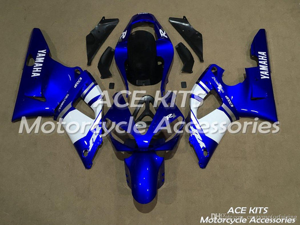 ACE KITS Motorcycle fairing For YAMAHA YZF R1 2000-2001 Injection or Compression Bodywork astonishing blue white NO.2024