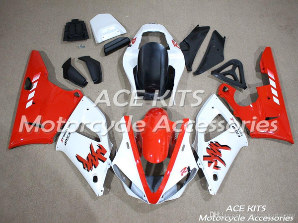 ACE KITS Motorcycle fairing For YAMAHA YZF R1 2000-2001 Injection or Compression Bodywork astonishing red white NO.2023