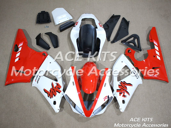 ACE Motorcycle Fairings For YAMAHA YZF R1 2000 2001 Compression or Injection Bodywork sensational red white No.1002