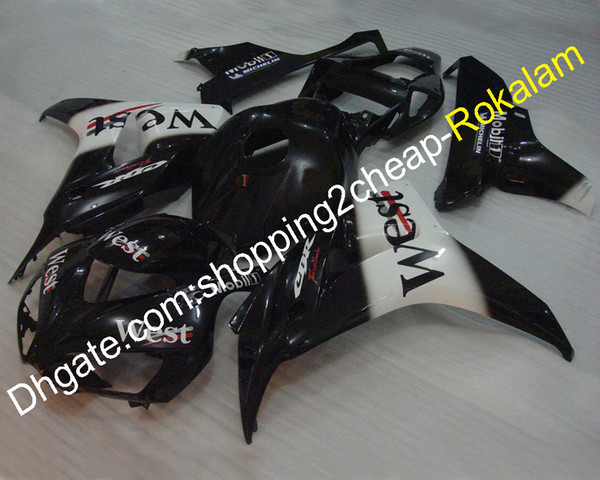 Motorbike Body Work Parts CBR1000RR CBR 1000 1000RR RR 06 07 2006 2007 Black White West Fairing Aftermarket Kit (Injection molding)