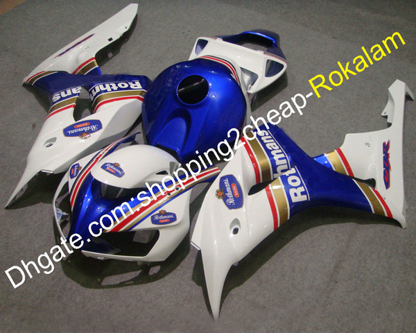 Sport Motorbike Kit For Honda CBR1000RR 1000RR CBR1000 06 07 2006 2007 Fairing Set Blue White (Injection molding)