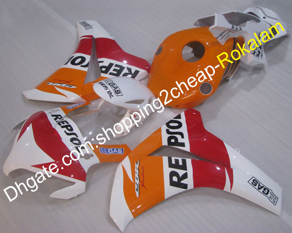 For Honda Cowling Fireblade CBR1000RR CBR1000 1000RR 2008 2009 2010 2011 Repsol Bodywork Red White Orange Fairing Kit (Injection molding)