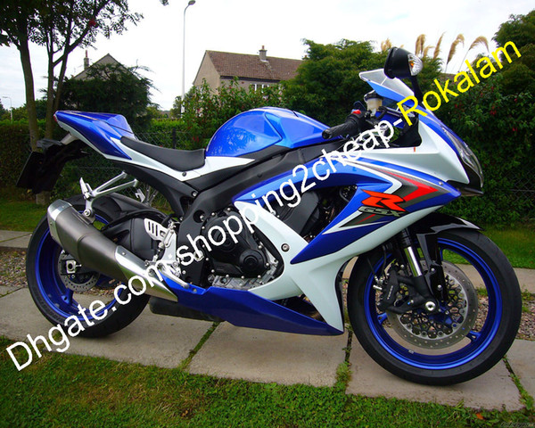 For Suzuki GSXR600 GSXR750 GSXR 08 09 10 GSX R600 R750 K8 2008 2009 2010 Blue White Bodywork Fairing Kit (Injection molding)