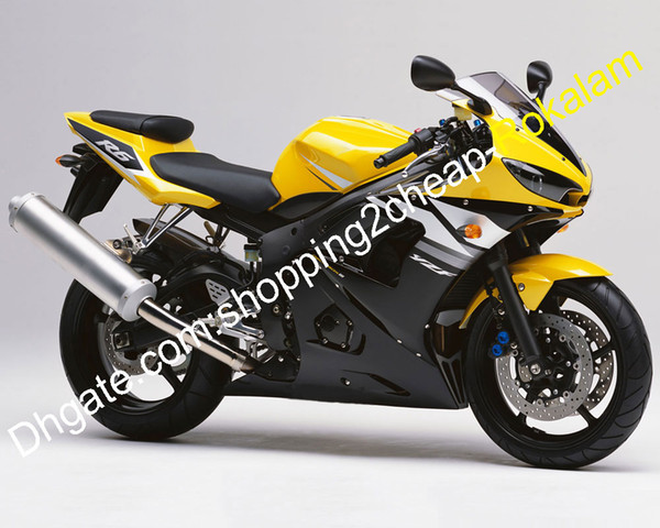 For Yamaha YZF600 YZF R6 03 04 YZFR6 YZF-600 2003 2004 Yellow Black White Fairing Aftermarket Kit (Injection molding)