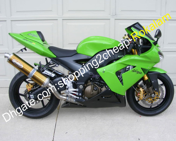 Shell Motorcycle Fit For Kawasaki ZX-10R 2004-2005 ZX 10R 2004 2005 ZX10R 04 05 Green Black ABS Fairing kit (Injection molding)