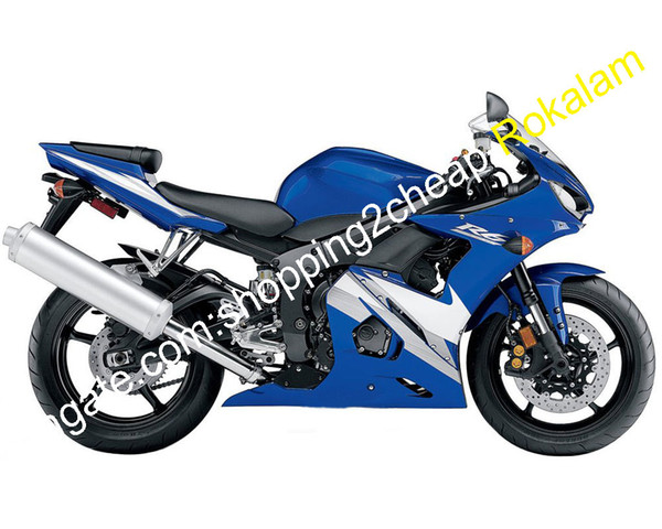 White Blue Fairing For Yamaha YZFR6 05 YZF R6 YZF-R6 R6 YZF600 600 2005 Moto Bodywork Kit (Injection molding)