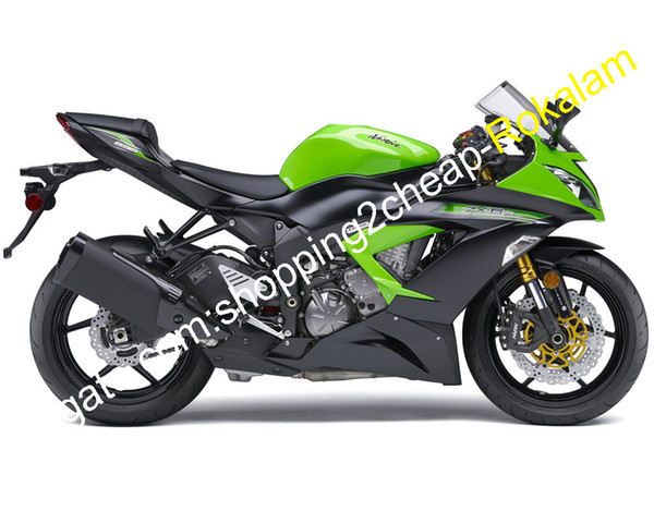 For Kawasaki Ninja Shell ZX-6R 2013-2015 ZX 6R 636 ZX636 ZX-636 13 14 15 ZX6R Green Black Moto Fairing Kit (Injection molding)