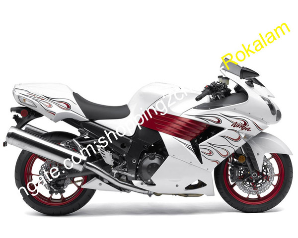 White Dark Red Fairing Set For Kawasaki ZX-14R ZX14R ZX 14R 2006 2007 2008 2009 2010 2011 Sport Motorbike Fairings Kit (Injection molding)