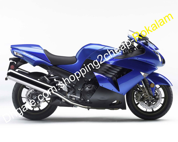 ZX-14R 2006-2011 Blue Black Cowling For Kawasaki ZX14R ZZR1400 ZX 14R ZZR 1400 06 07 08 09 10 11 Fairing Kit (Injection molding)