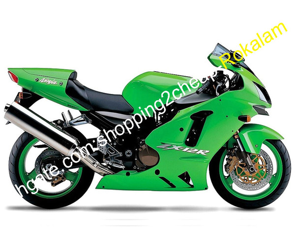 For Kawasaki Fairing Ninja ZX12R 02 03 04 ZX-12R ZX 12R 2002 2003 2004 Green ABS Cowlings Complete Set (Injection molding)