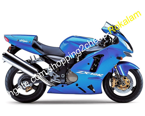 For Kawasaki Fairing Ninja ZX-12R 2002 2003 2004 ZX12R 02 03 04 ZX 12R Motorbike Blue Bodywork Parts Motorcycles (Injection molding)