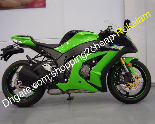 For Kawasaki Fairing Part Ninja ZX-10R ZX10R 2011 2012 2013 2014 2015 ZX 10R Green Black ABS Motorcycle Set (Injection molding)