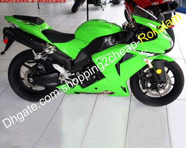 ZX 10R Road Cowlings Set For Kawasaki Parts Ninja ZX10R 2006 2007 ZX-10R 06 07 Green Fairing Aftermarket kit (Injection molding)