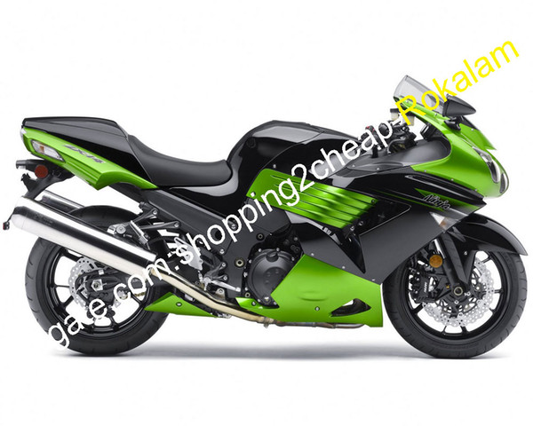 ZX-14R Fairing Green Black For Kawasaki Ninja ZX14R ZZR1400 ZX 14R ZZR 1400 2006 2007 2008 2009 2010 2011 Cowlings Kit (Injection molding)