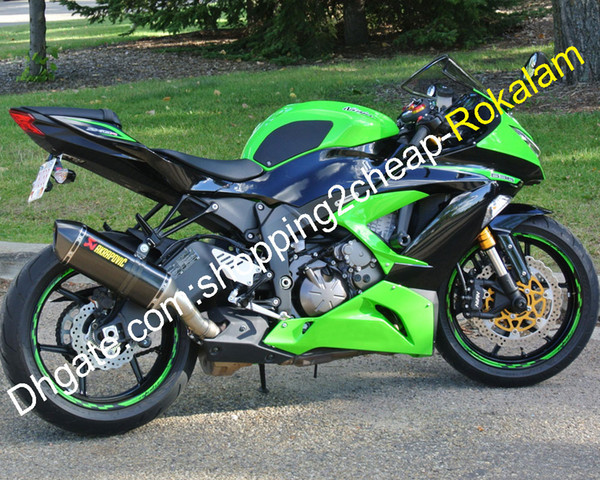 For Kawasaki NINJA ZX6R ZX 6R 636 ZX636 2013 2014 2015 13-15 ZX-6R Black Green Motorcycle Fairing Kit (Injection molding)