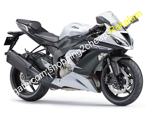 For Kawasaki White Black Fairing Kits Ninja ZX636 13 14 15 ZX6R Cowling Part ZX-6R 2013-2015 ZX 6R (Injection molding)