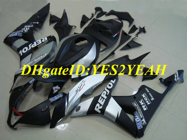 Motorcycle Fairing kit for Honda CBR600RR 07 08 CBR 600RR F5 2007 2008 CBR600 ABS silver matte black Fairings set+Gifts HX33