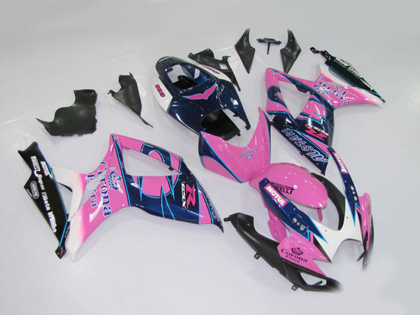 Motorcycle Fairing kit for 2006 2007 SUZUKI GSXR600 750 GSXR 600 GSXR 750 K6 06 07 ABS Pink blue Fairings bodywork MN12