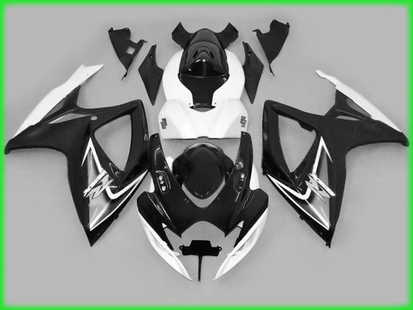 Motorcycle Fairing body kit for 2006 2007 SUZUKI GSXR600 750 GSXR 600 GSXR 750 K6 06 07 white black Fairings bodywork MN34