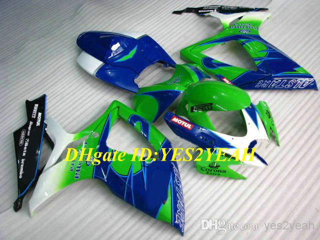 Motorcycle Fairing Body kit for SUZUKI GSXR600 750 2006 2007 Bodywork GSXR 600 GSXR750 K6 06 07 Green blue Fairings set SK31