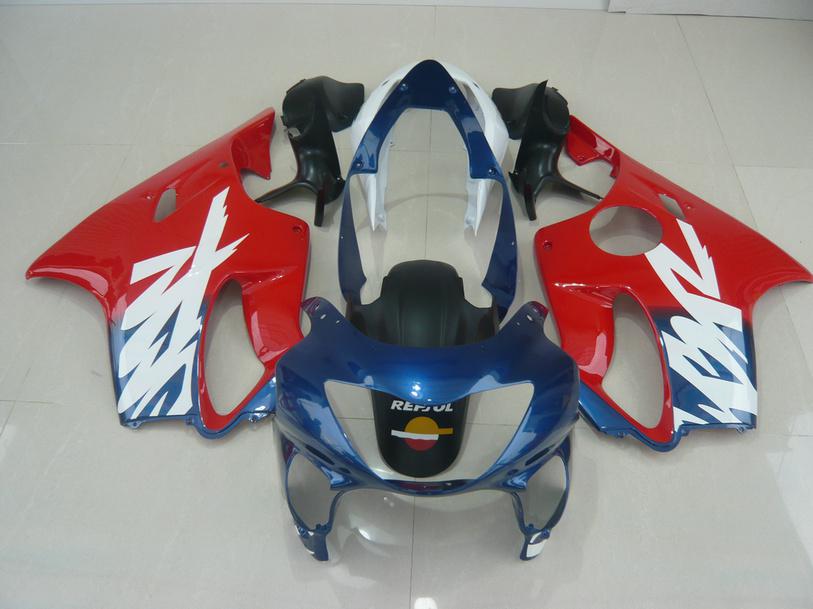 Injection Fairing Body kit for HONDA CBR600F4 99 00 CBR 600 F4 Bodywork CBR600 F4 CBR600 1999 2000 blue red Fairings set HJ77