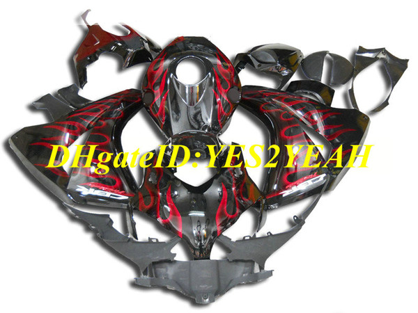 Motorcycle Fairing kit for Honda CBR1000RR 08 09 10 11 CBR 1000RR 2008 2009 2011 CBR1000 ABS Red flames black Fairings set+Gifts HM50