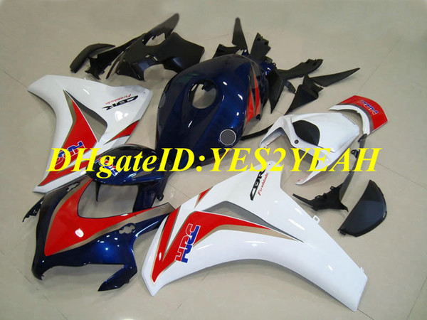 Motorcycle Fairing kit for Honda CBR1000RR 08 09 10 11 CBR 1000RR 2008 2009 2011 CBR1000 ABS White red blue Fairings set+Gifts HM39