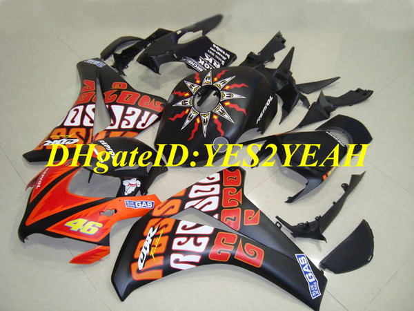 Motorcycle Fairing kit for Honda CBR1000RR 08 09 10 11 CBR 1000RR 2008 2009 2011 CBR1000 Orange matte black Fairings set+Gifts HM42