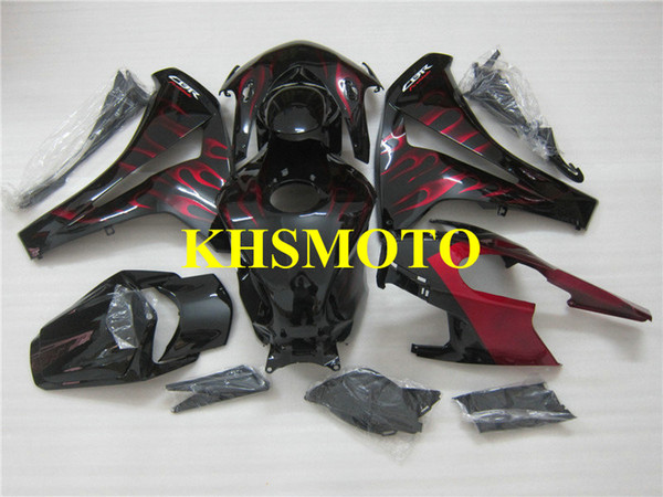 Red flames black Fairing kit for HONDA CBR1000RR 08 09 10 11 CBR-1000RR CBR 1000RR 2008 2009 2010 2011 Motorcycle Fairings set