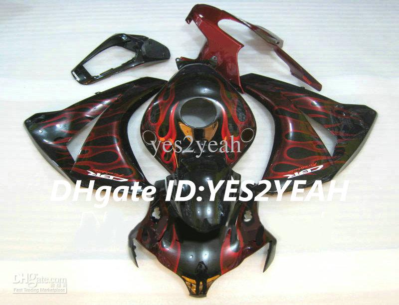 Motorcycle Fairing kit for Honda CBR1000RR 08 09 10 11 CBR 1000RR 2008 2009 2011 CBR1000 Red flames black Fairings set+Gifts HM34