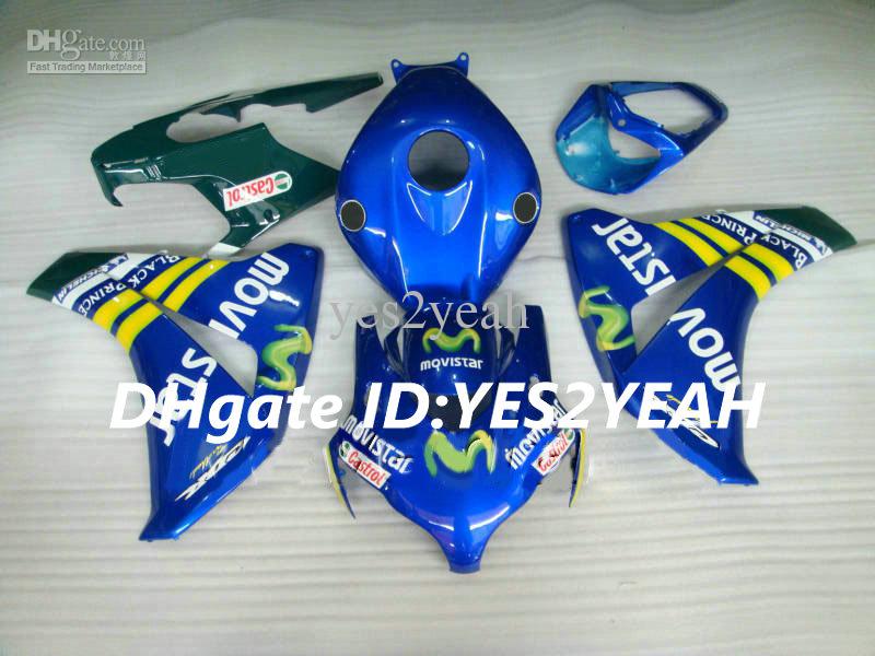 Motorcycle Fairing kit for Honda CBR1000RR 08 09 10 11 CBR 1000RR 2008 2009 2011 CBR1000 ABS Blue green Fairings set+Gifts HM23