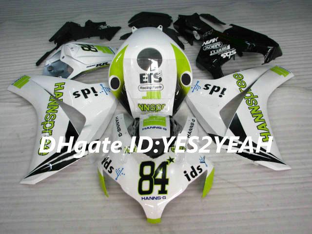 Motorcycle Fairing kit for Honda CBR1000RR 08 09 10 11 CBR 1000RR 2008 2009 2011 CBR1000 ABS White green Fairings set+Gifts HM10