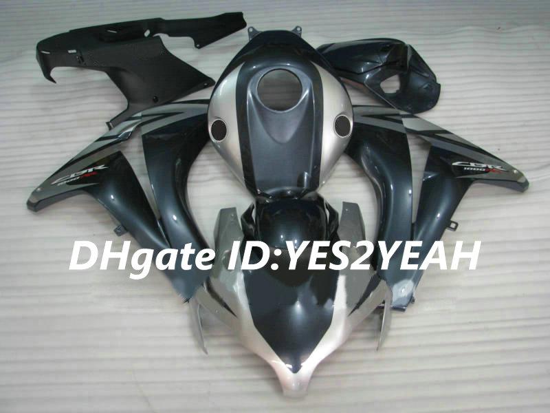 Motorcycle Fairing kit for Honda CBR1000RR 08 09 10 11 CBR 1000RR 2008 2009 2011 CBR1000 ABS black silver Fairings set+Gifts HM09