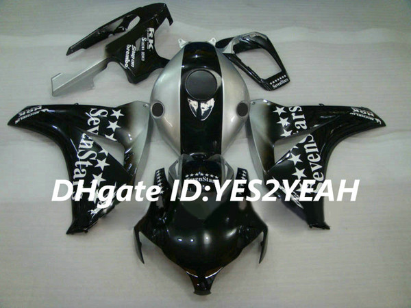 Motorcycle Fairing kit for Honda CBR1000RR 08 09 10 11 CBR 1000RR 2008 2009 2011 CBR1000 Silver black Fairings set+Gifts HM12