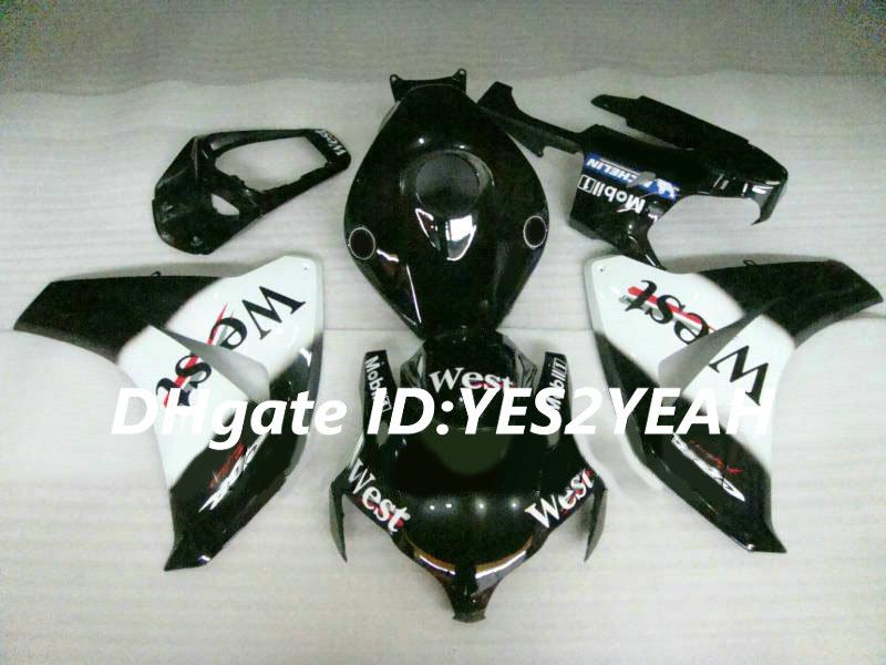 Motorcycle Fairing kit for Honda CBR1000RR 08 09 10 11 CBR 1000RR 2008 2009 2011 CBR1000 ABS WEST Black white Fairings set+Gifts HM20