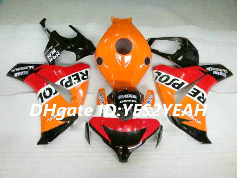 Motorcycle Fairing kit for Honda CBR1000RR 08 09 10 11 CBR 1000RR 2008 2009 2011 CBR1000 ABS Orange red Fairings set+Gifts HM21