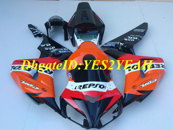 Custom Motorcycle Fairing kit for Honda CBR1000RR 06 07 CBR 1000RR 2006 2007 CBR1000 ABS Red orange black Fairings set+Gifts HH48