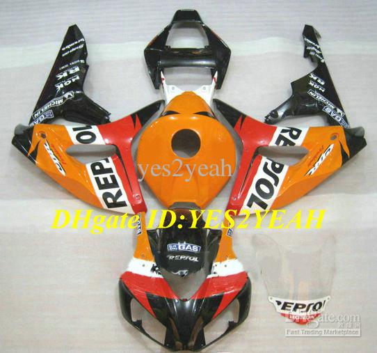 Custom Motorcycle Fairing kit for Honda CBR1000RR 06 07 CBR 1000RR 2006 2007 CBR1000 ABS Orange red black Fairings set+Gifts HH02