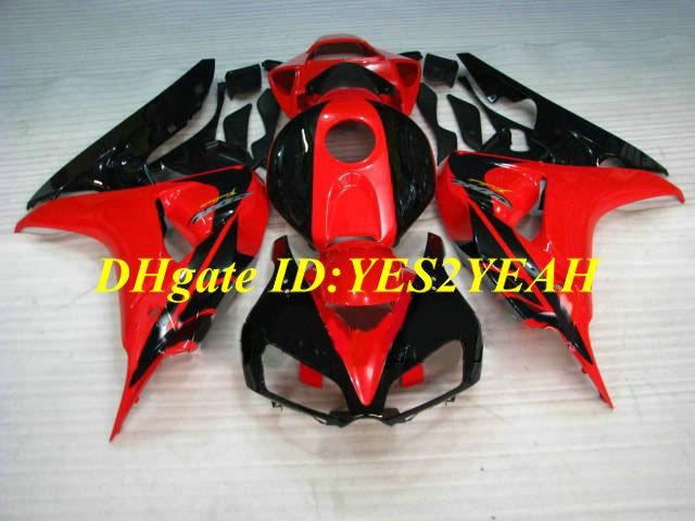 Custom Motorcycle Fairing kit for Honda CBR1000RR 06 07 CBR 1000RR 2006 2007 CBR1000 ABS Hot red gloss black Fairings set+Gifts HH22