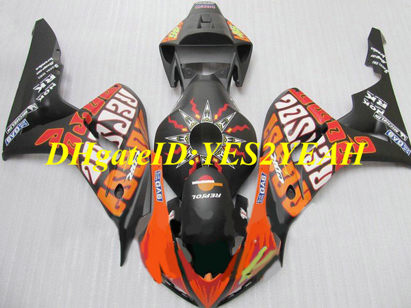 Custom Motorcycle Fairing kit for Honda CBR1000RR 06 07 CBR 1000RR 2006 2007 CBR1000 ABS Top orange black Fairings set+Gifts HH69