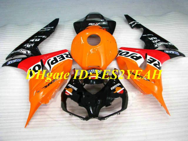 Custom Motorcycle Fairing kit for Honda CBR1000RR 06 07 CBR 1000RR 2006 2007 CBR1000 ABS Orange red black Fairings set+Gifts HH23