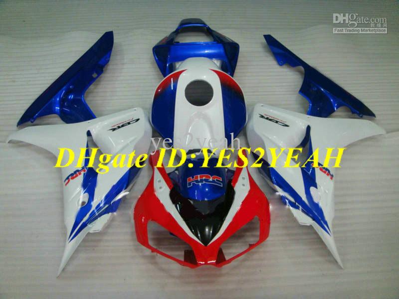 Custom Motorcycle Fairing kit for Honda CBR1000RR 06 07 CBR 1000RR 2006 2007 CBR1000 ABS White red blue Fairings set+Gifts HH24