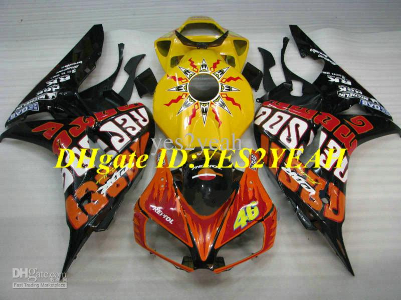 Hi-Quality Motorcycle Fairing kit for Honda CBR1000RR 06 07 CBR 1000RR 2006 2007 CBR1000 ABS Yellow orange black Fairings set+Gifts HH14