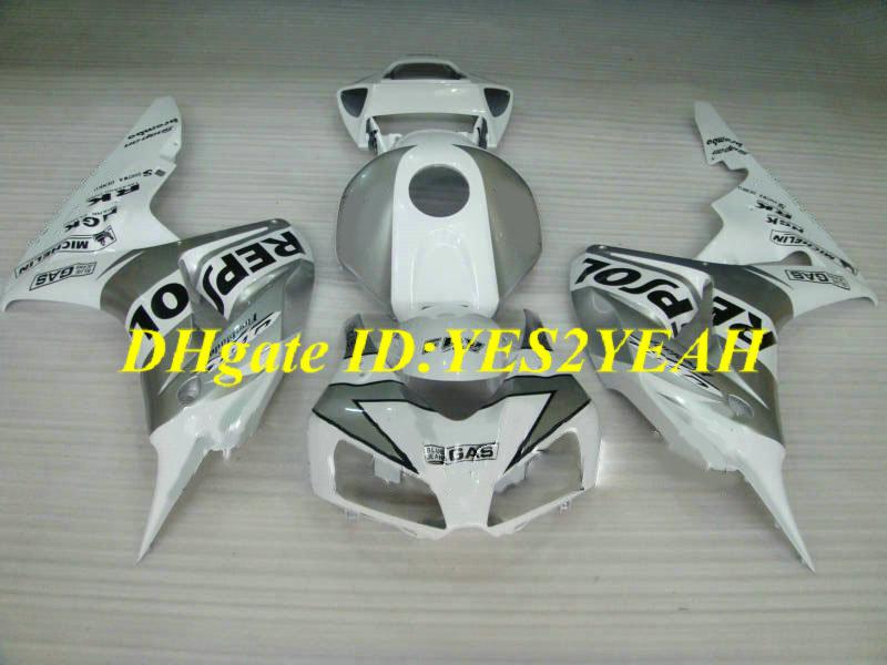 Exclusive Motorcycle Fairing kit for Honda CBR1000RR 06 07 CBR 1000RR 2006 2007 CBR1000 ABS White silver Fairings set+Gifts HH42