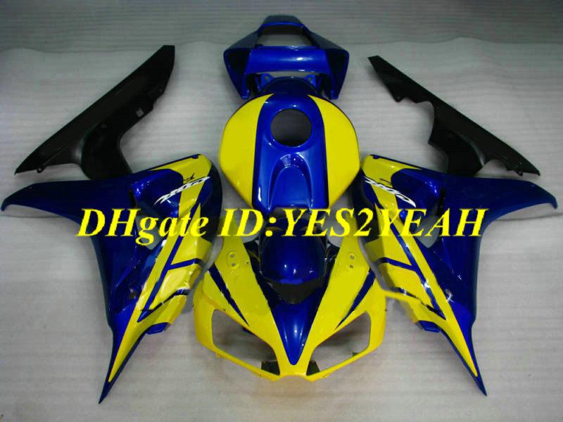 Exclusive Motorcycle Fairing kit for Honda CBR1000RR 06 07 CBR 1000RR 2006 2007 CBR1000 ABS Yellow blue Fairings set+Gifts HH35