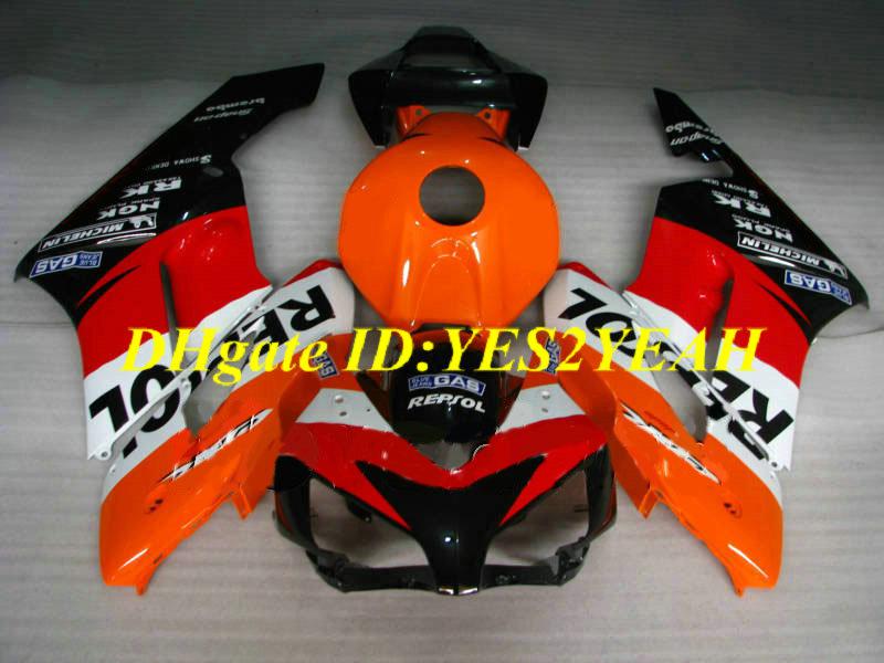 Exclusive Motorcycle Fairing kit for Honda CBR1000RR 06 07 CBR 1000RR 2006 2007 CBR1000 ABS Red orange black Fairings set+Gifts HH32