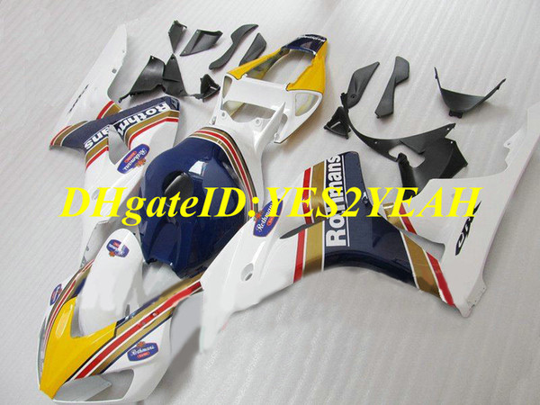 First-class Motorcycle Fairing kit for Honda CBR1000RR 06 07 CBR 1000RR 2006 2007 CBR1000 ABS White blue Fairings set+Gifts HH67